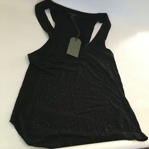AllSaints Hand Embellished Beaded  Tank 4 New